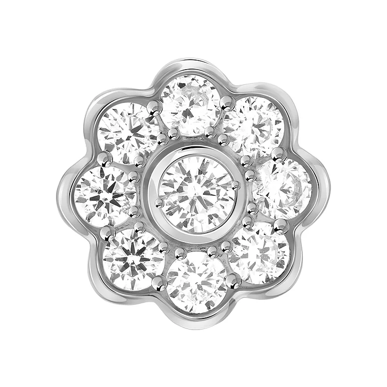 Срібний підвіс з фіанітом "Квітка". Артикул 7503/500675-КР: ціна, відгуки, фото – купити в інтернет-магазині AURUM
