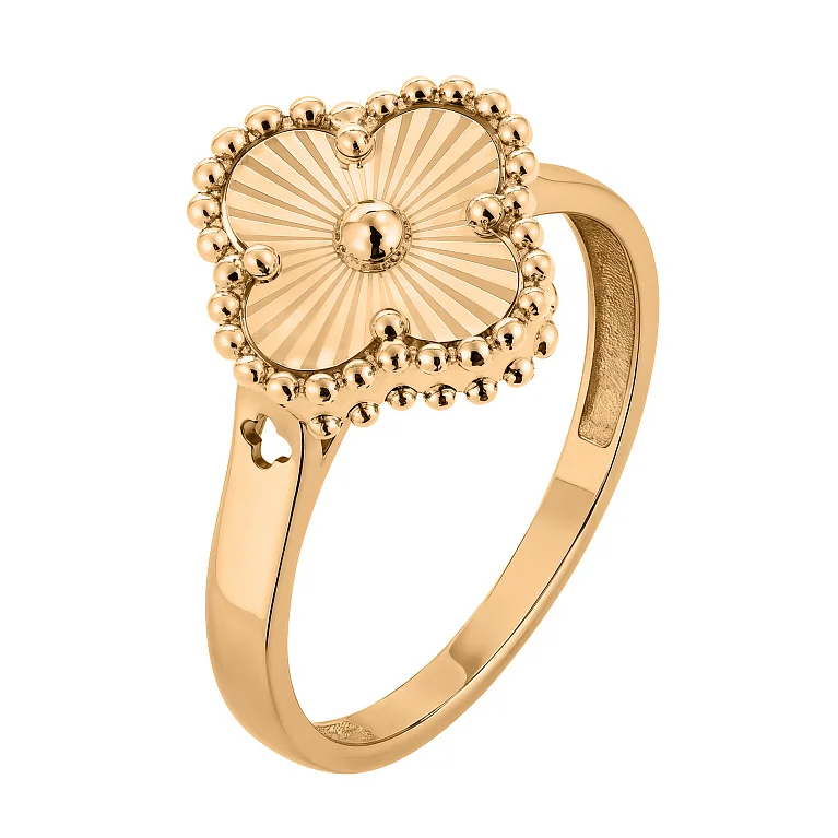 Каблучка із червоного золота "Конюшина" - 2133734