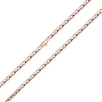 Ланцюг з білого та червоного золота плетіння барака - 813265