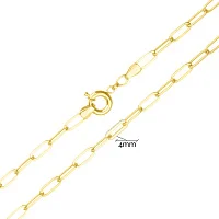 Элегантное колье из желтого золота с фианитами плетение якорное - 1861191