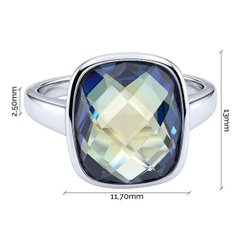 Серебряное кольцо с топазом мистик - 2287207