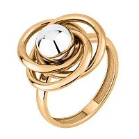 Каблучка з комбінованого золота "Переплетення"  - 2182932