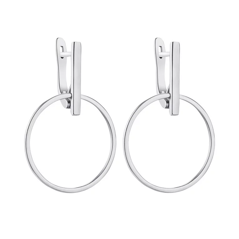 Срібні сережки "Кільця". Артикул 7502/20109р: ціна, відгуки, фото – купити в інтернет-магазині AURUM