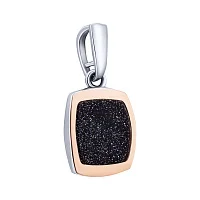Срібний підвіс з авантюрином та золотою накладкою - 2182439