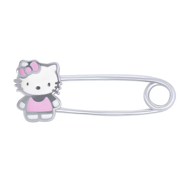 Срібна шпилька "Hello Kitty" з емаллю. Артикул 7511/А131шпР/69: ціна, відгуки, фото – купити в інтернет-магазині AURUM