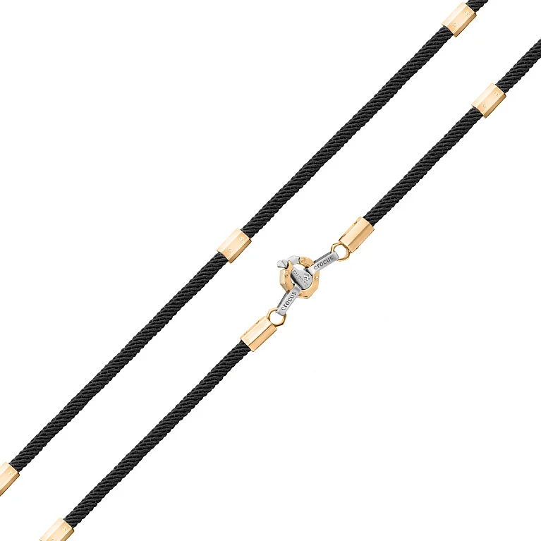 Бавовняний шнурок зі вставками з комбінованого золота - 965502