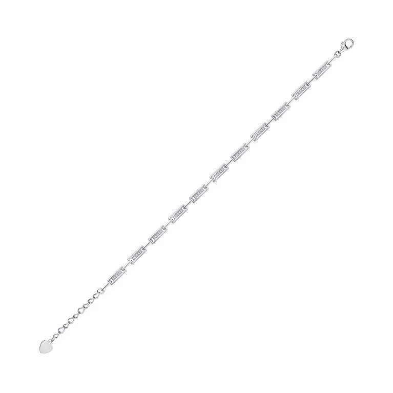 Браслет серебряный с фианитом Фантазийное плетение. Артикул 7509/2484: цена, отзывы, фото – купить в интернет-магазине AURUM