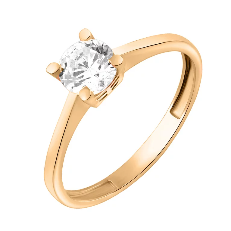 Золотое помолвочное кольцо с фианитом. Артикул 156022: цена, отзывы, фото – купить в интернет-магазине AURUM