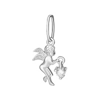 Серебряная подвеска "Ангел" с цирконием. Артикул 7503/П2Ф/134: цена, отзывы, фото – купить в интернет-магазине AURUM