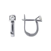 Серьги из белого золота с бриллиантом - 628796