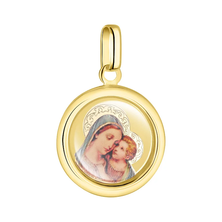 Ладанка "Дева Мария с младенцем" в лимонном золоте - 2149802