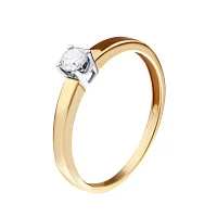 Золотое кольцо с бриллиантом. Артикул К1104: цена, отзывы, фото – купить в интернет-магазине AURUM