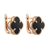 Золотые серьги с черным ониксом