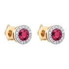 Сережки 585 проби з рубіном