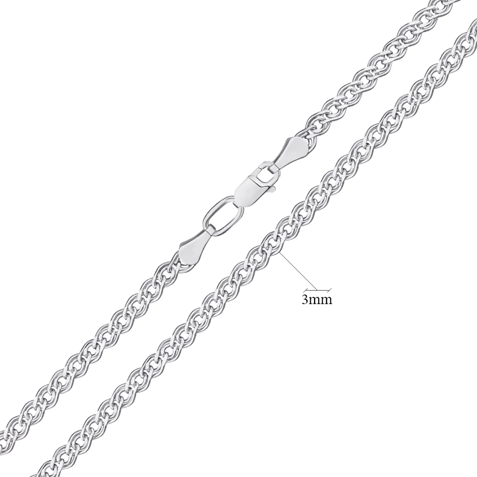 Ланцюг зі срібла у плетінні мона ліза - 1297400 – зображення 2