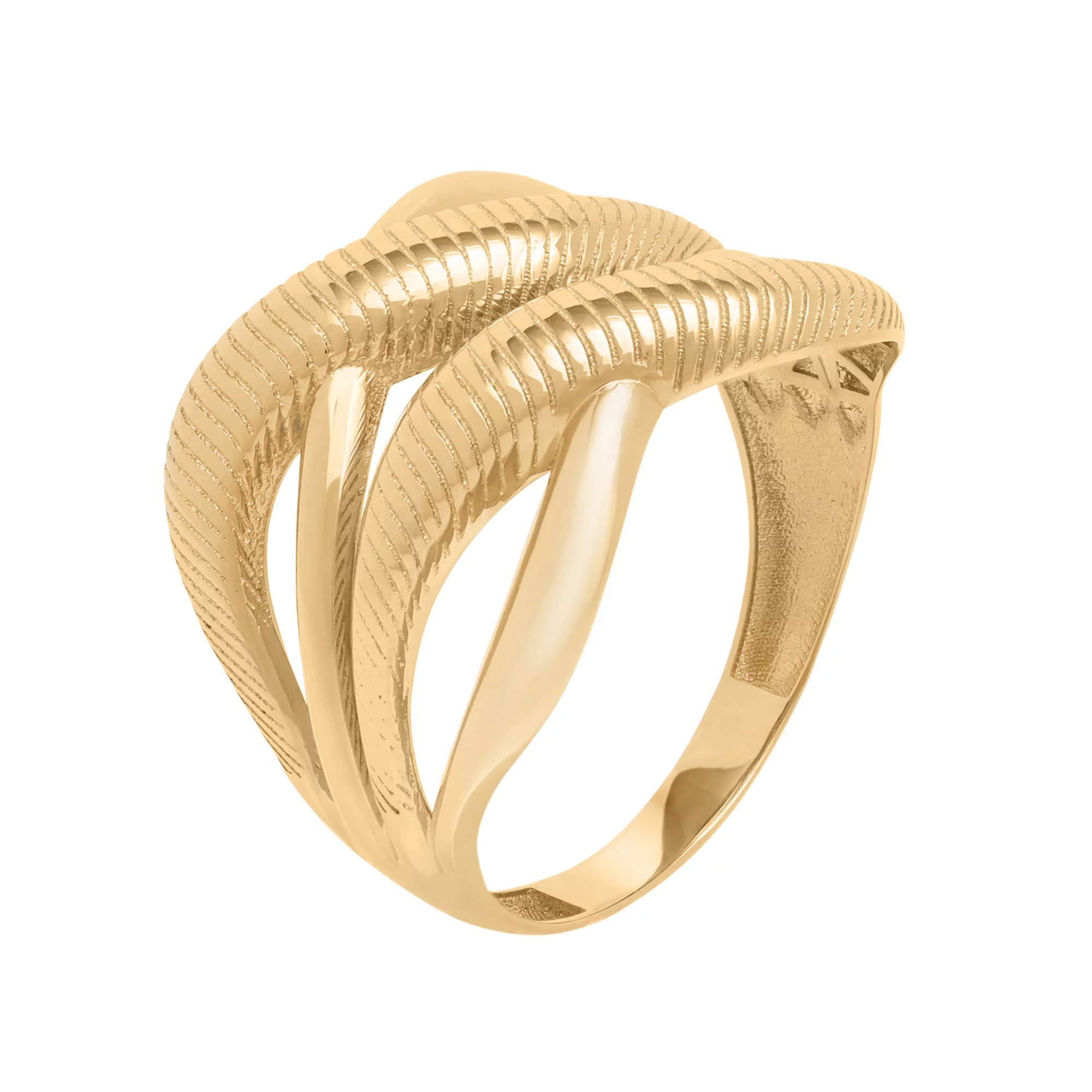 Широкое кольцо "Переплетение" из красного золота - 1736908 – изображение 1