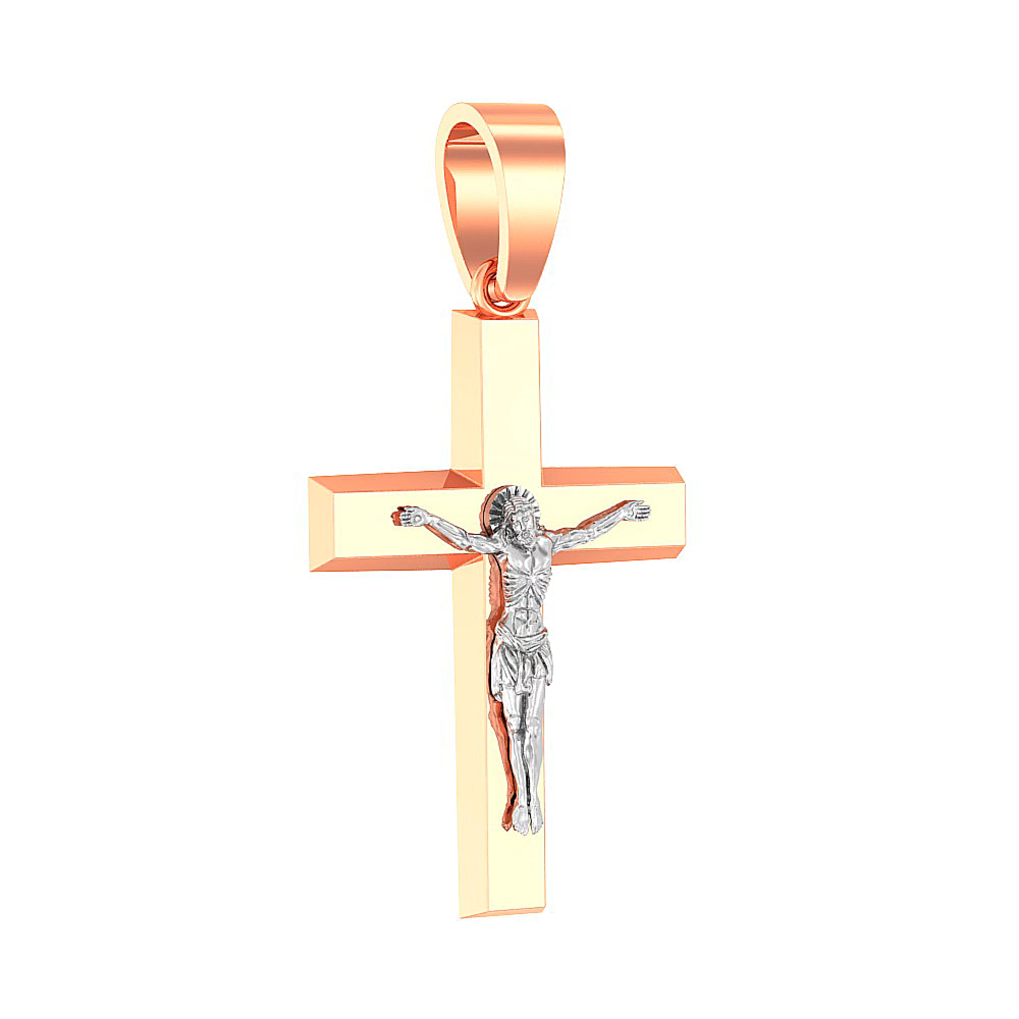 Православний хрестик із червоного золота - 1532321 – зображення 1
