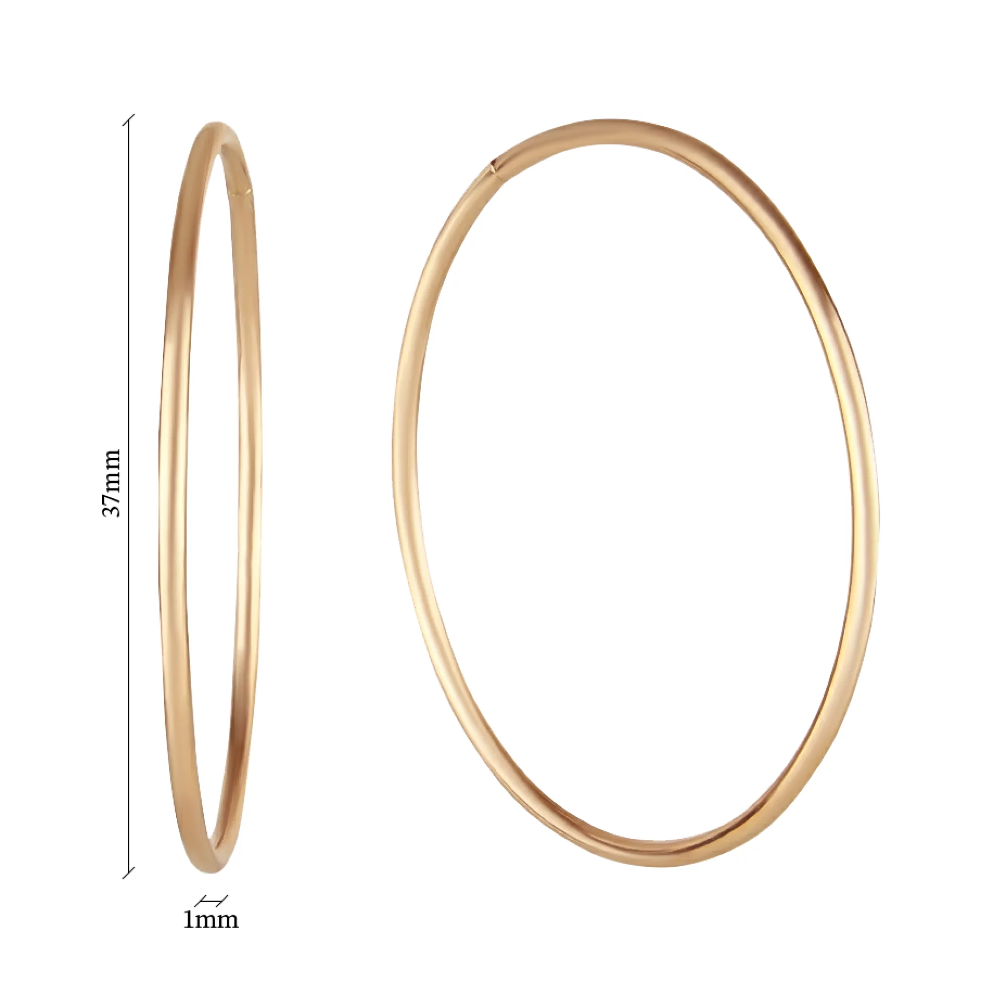 Серьги-кольца из красного золота - 407686 – изображение 2