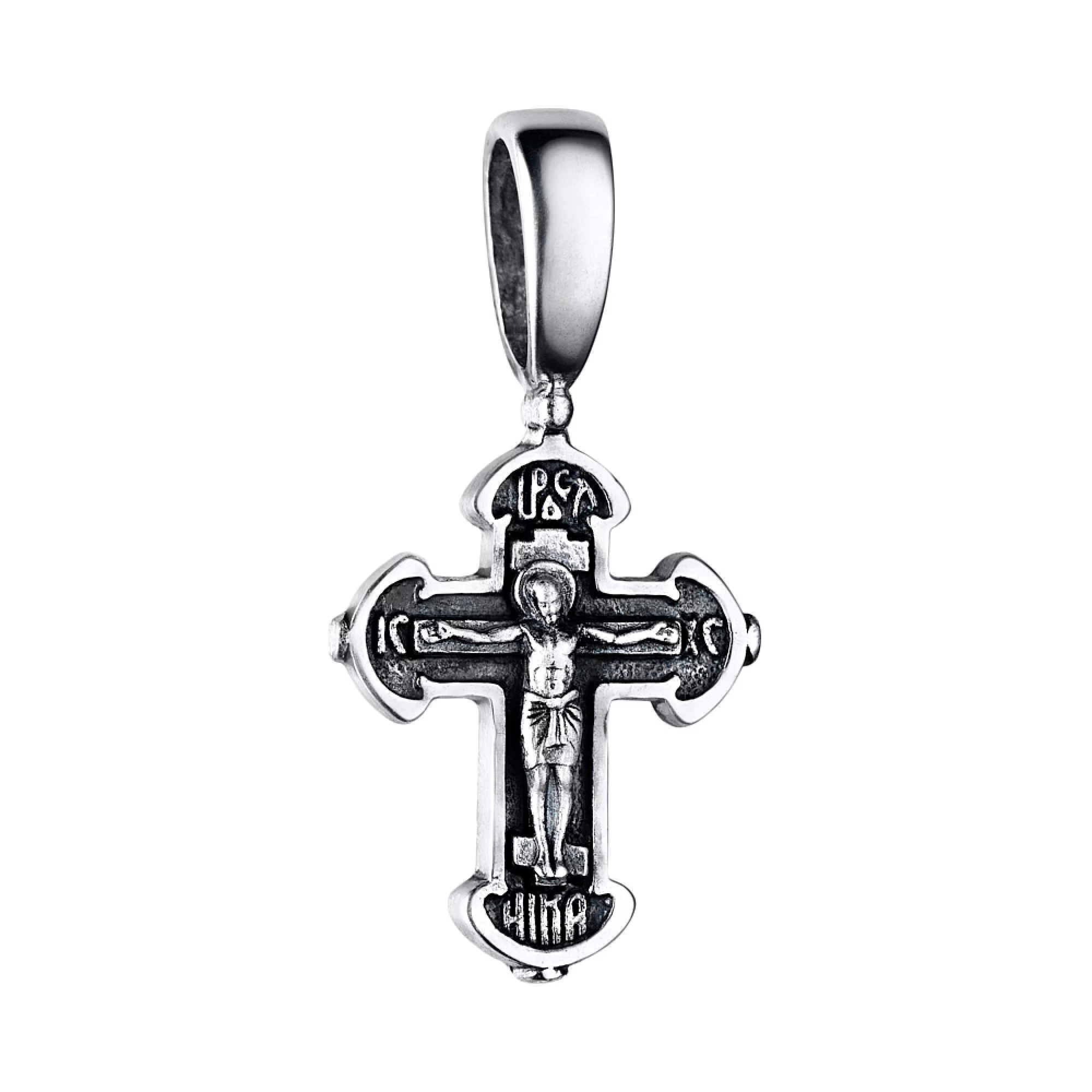 Хрестик з чорнінням зі срібла - 1450273 – зображення 1