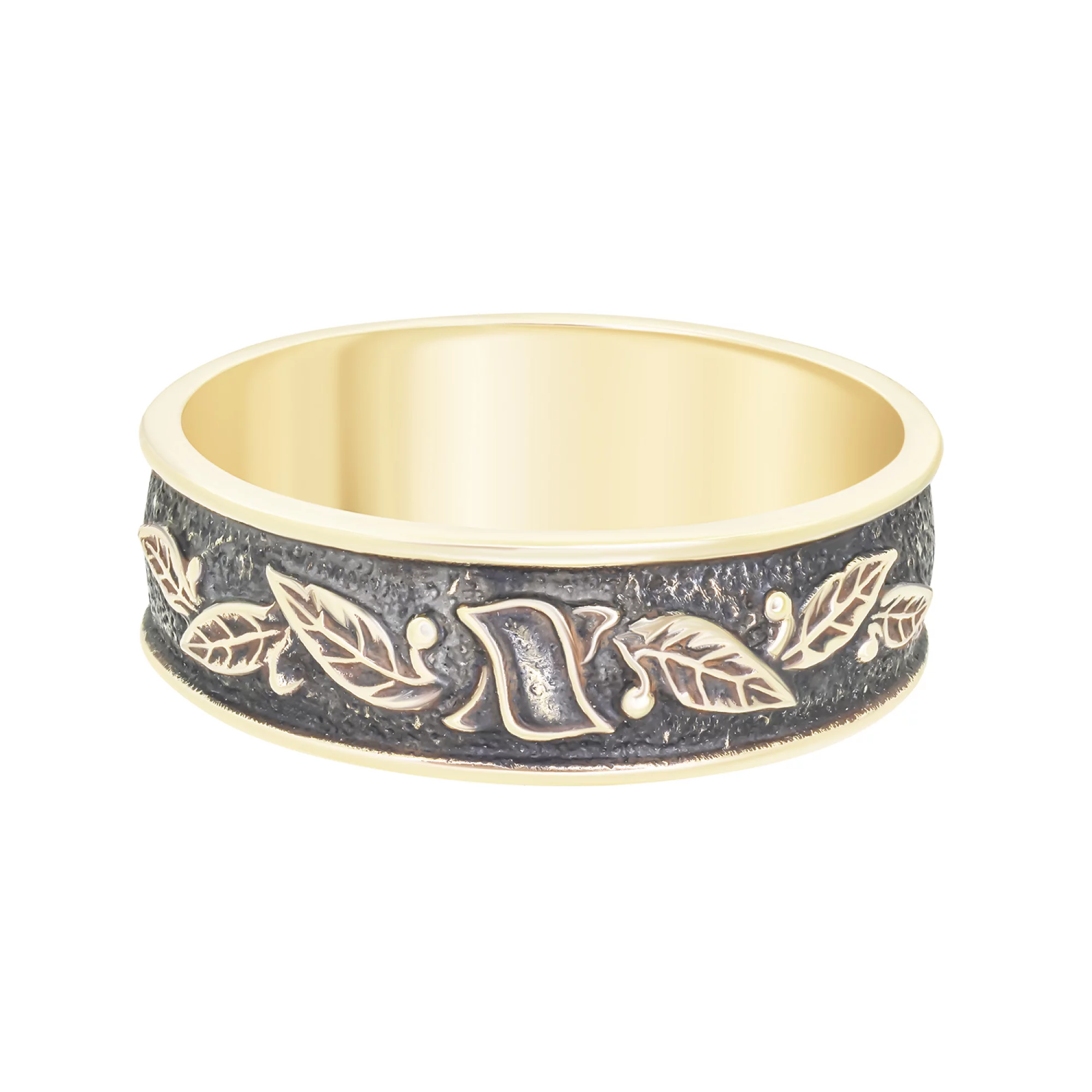 Обручальное кольцо из лимонного золота "Виноградная ветвь" - 1717289 – изображение 2