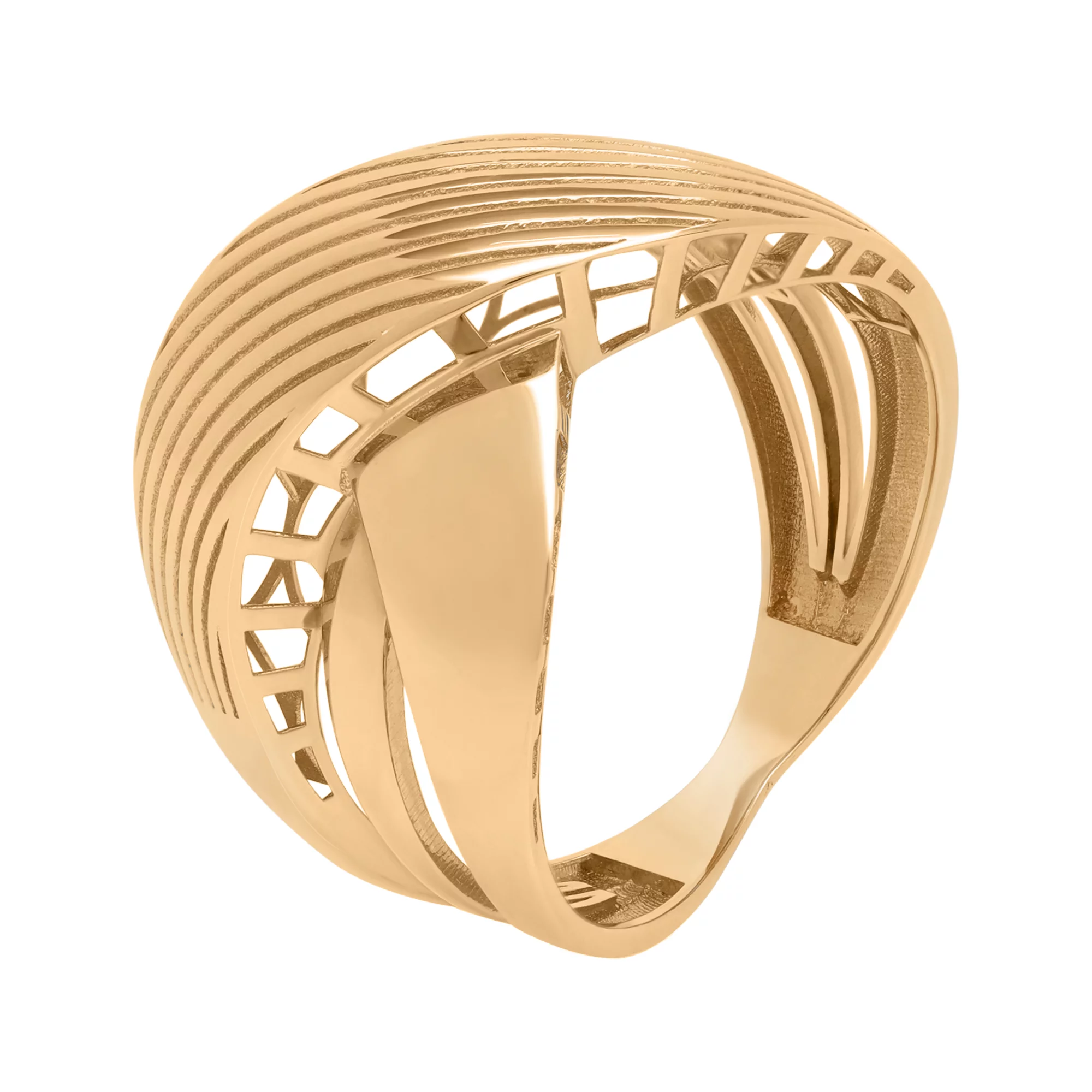 Массивное кольцо "Переплетение" из красного золота - 1736907 – изображение 1