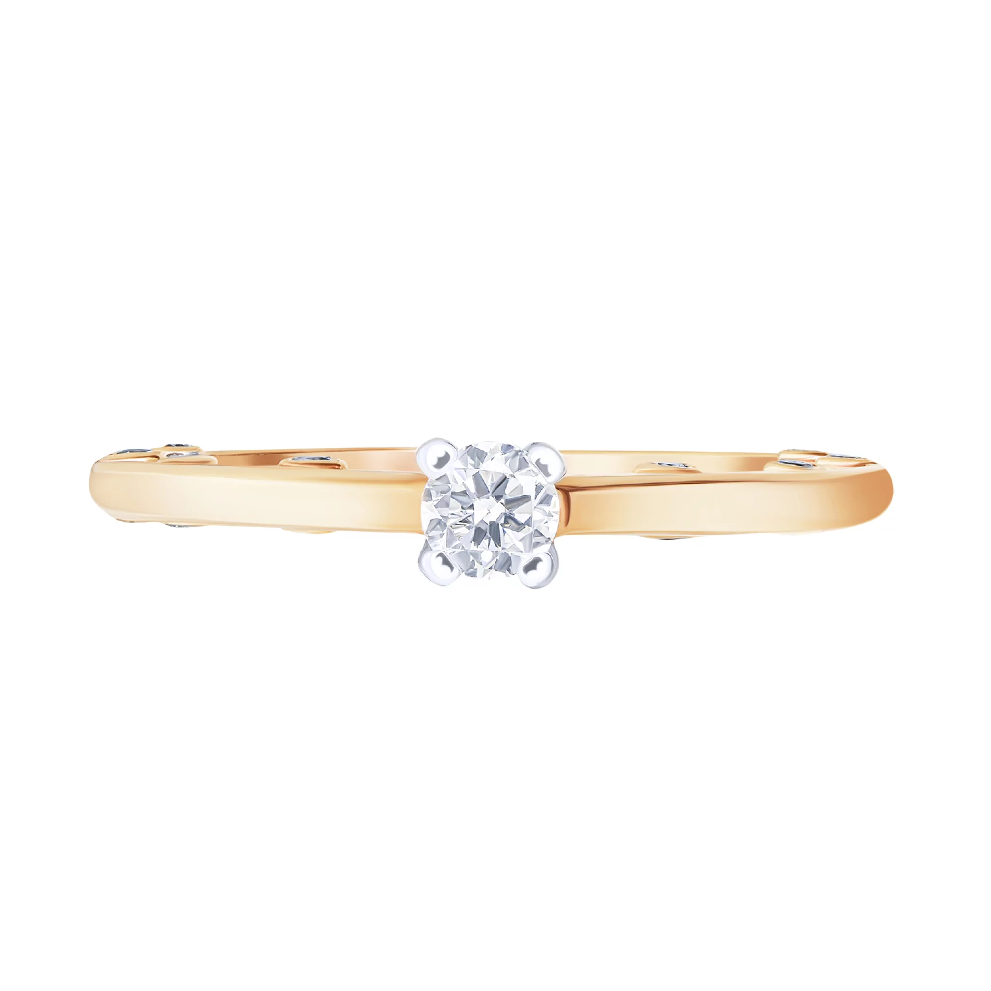 Помолвочное кольцо из красного золота с бриллиантом - 1559241 – изображение 5