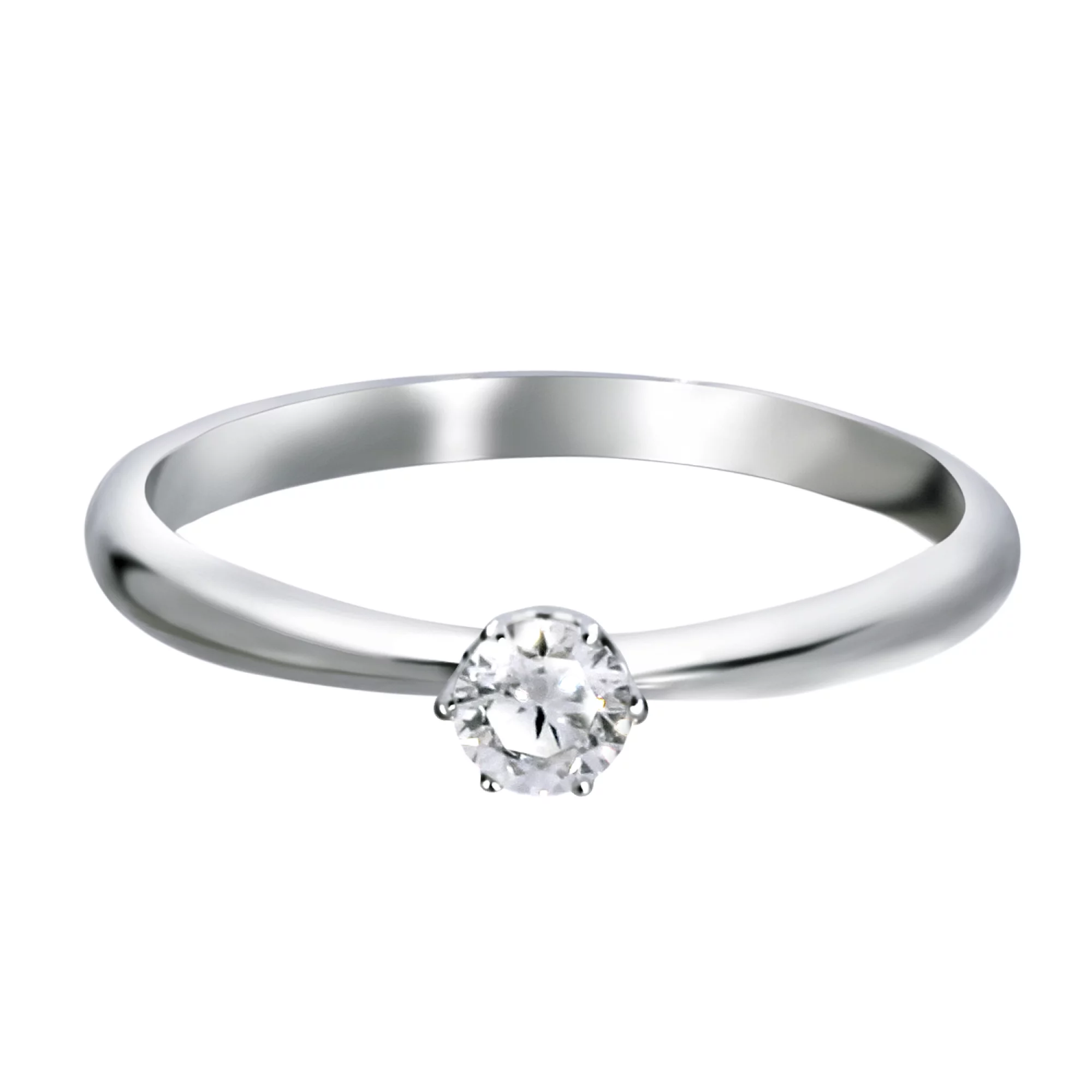 Кольцо для помолвки из белого золота с бриллиантом - 970685 – изображение 2