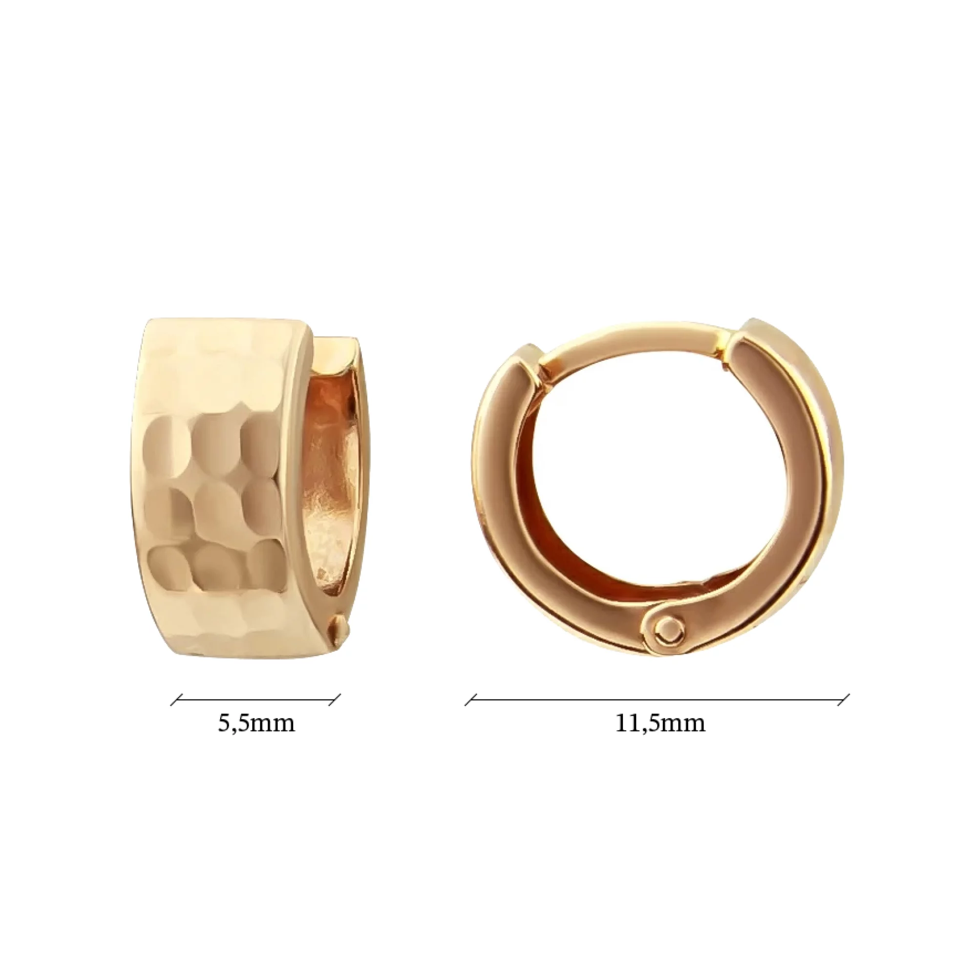 Серьги-кольца из красного золота - 407776 – изображение 2