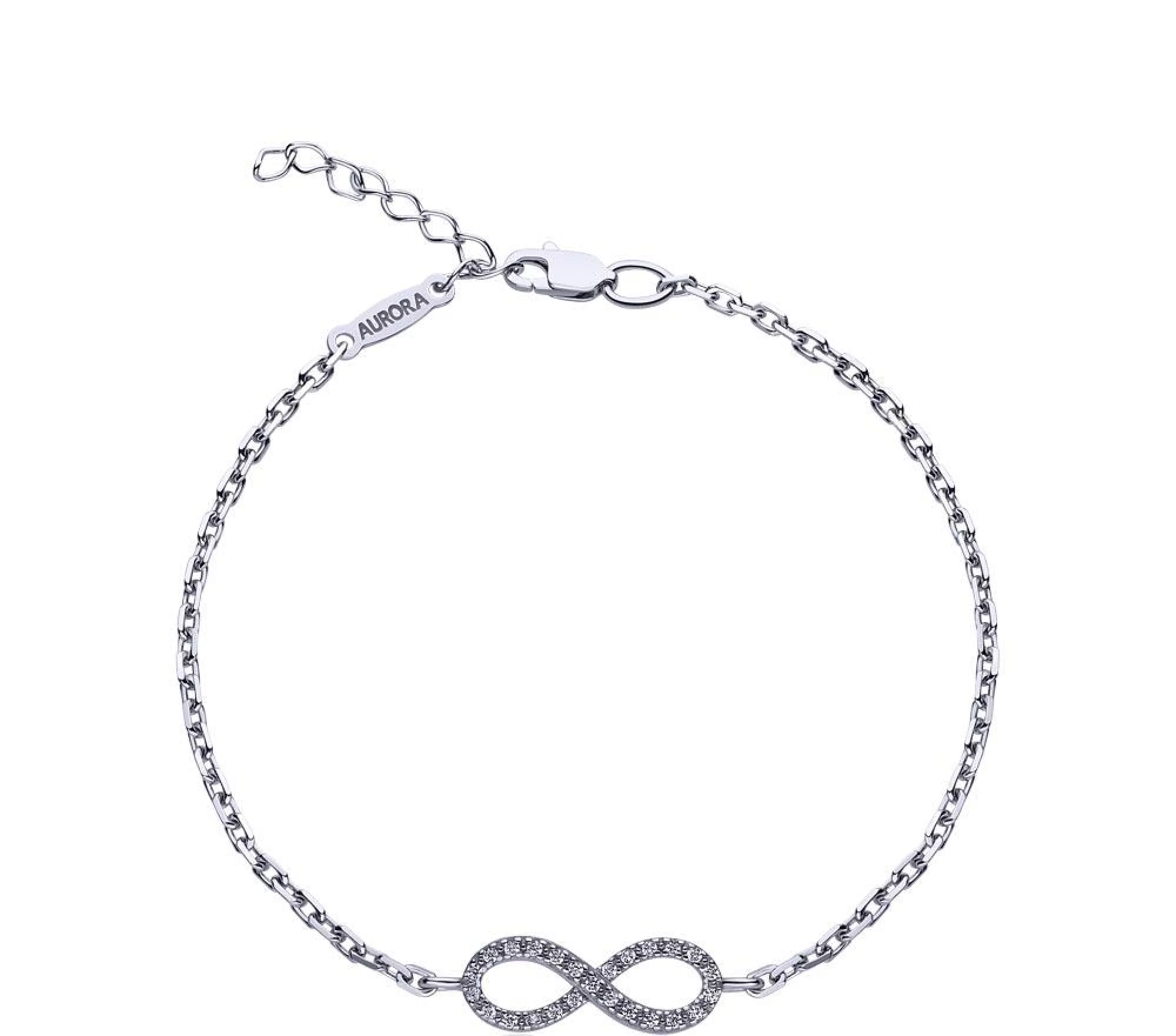 Срібний браслет "Нескінченність" якірне плетіння - 457909 – зображення 1