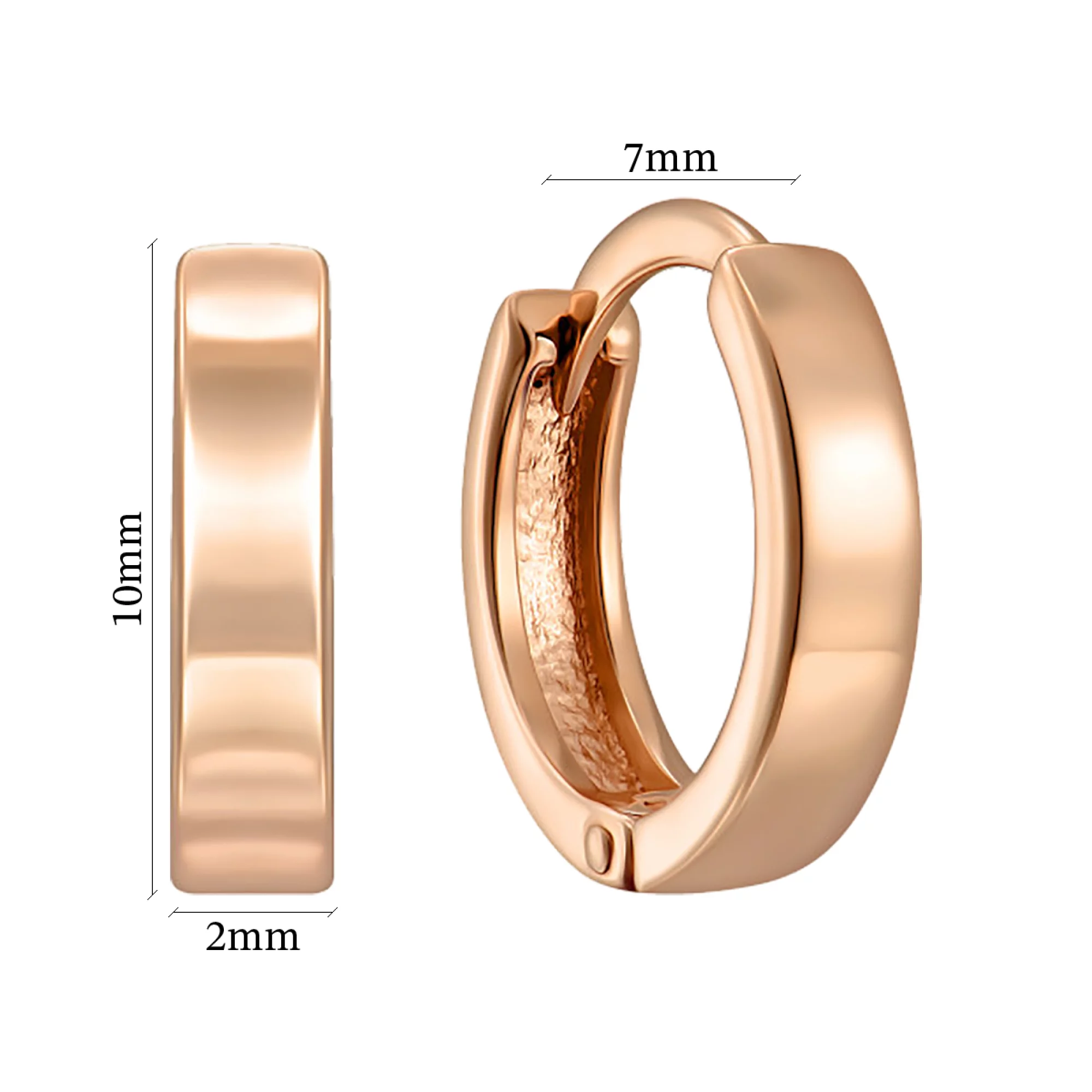 Сережки-кольца из красного золота - 966738 – изображение 2