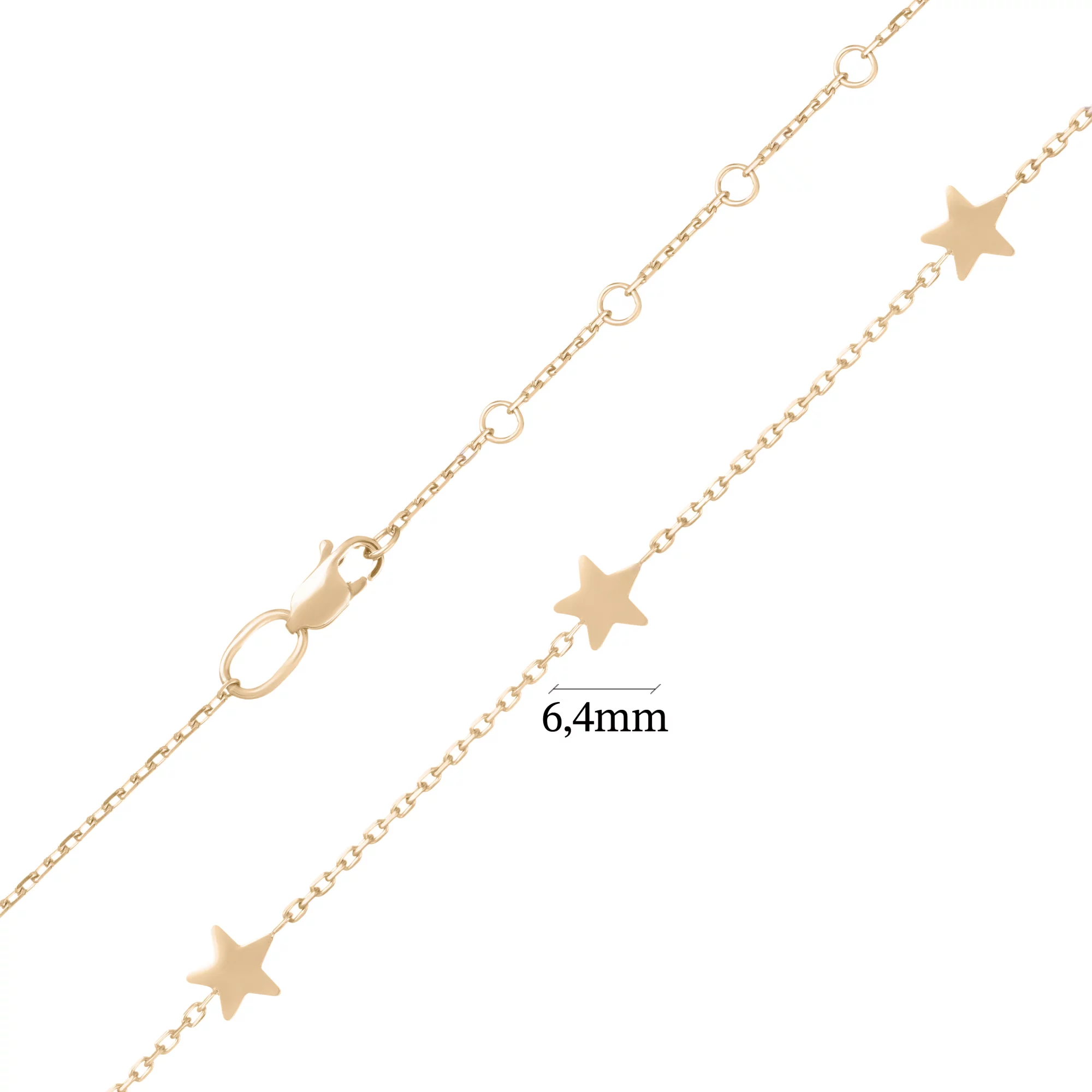 Колье "Звездочки" из красного золота в якорном плетении - 1658241 – изображение 5