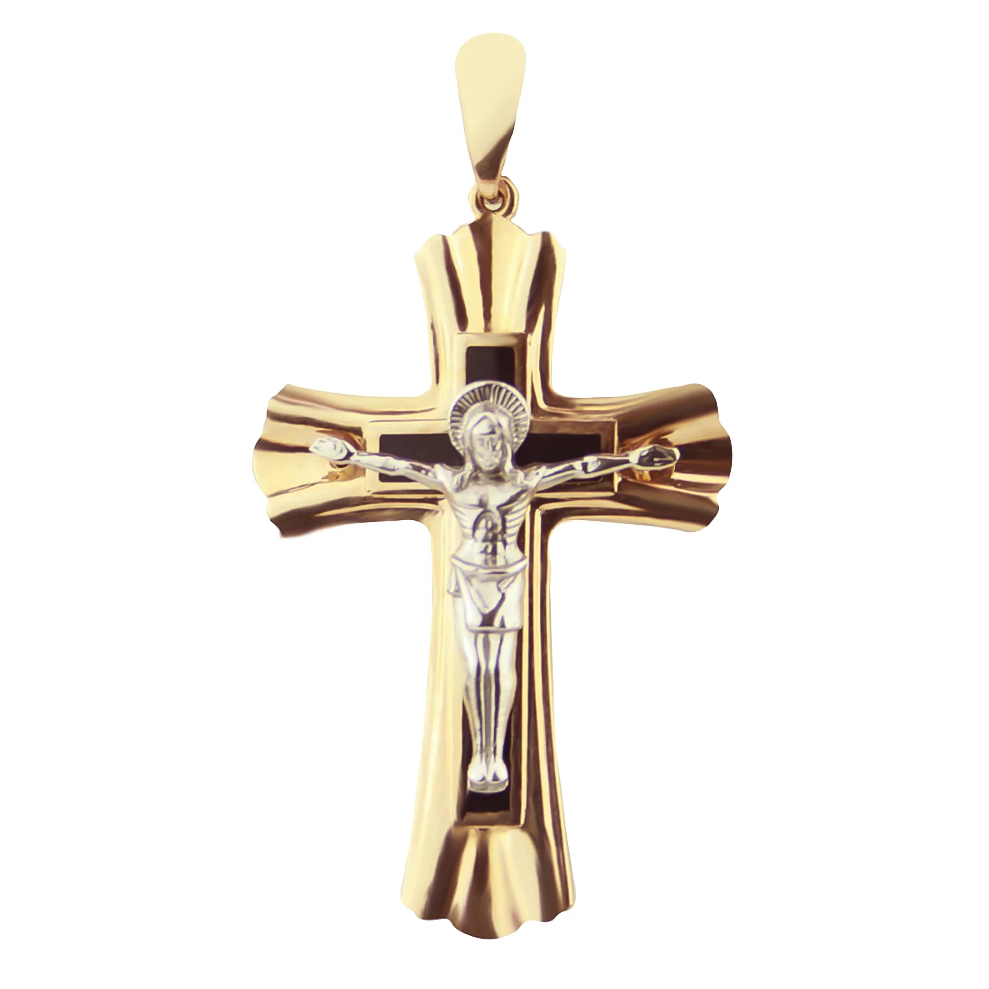 Крестик из белого и красного золота - 474482 – изображение 1