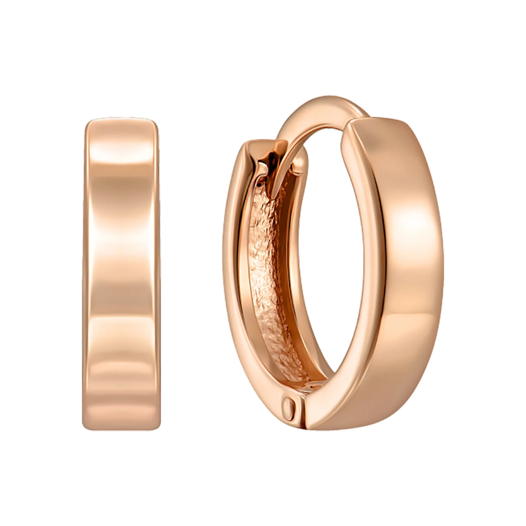 Сережки-кольца из красного золота - 966738 – изображение 1