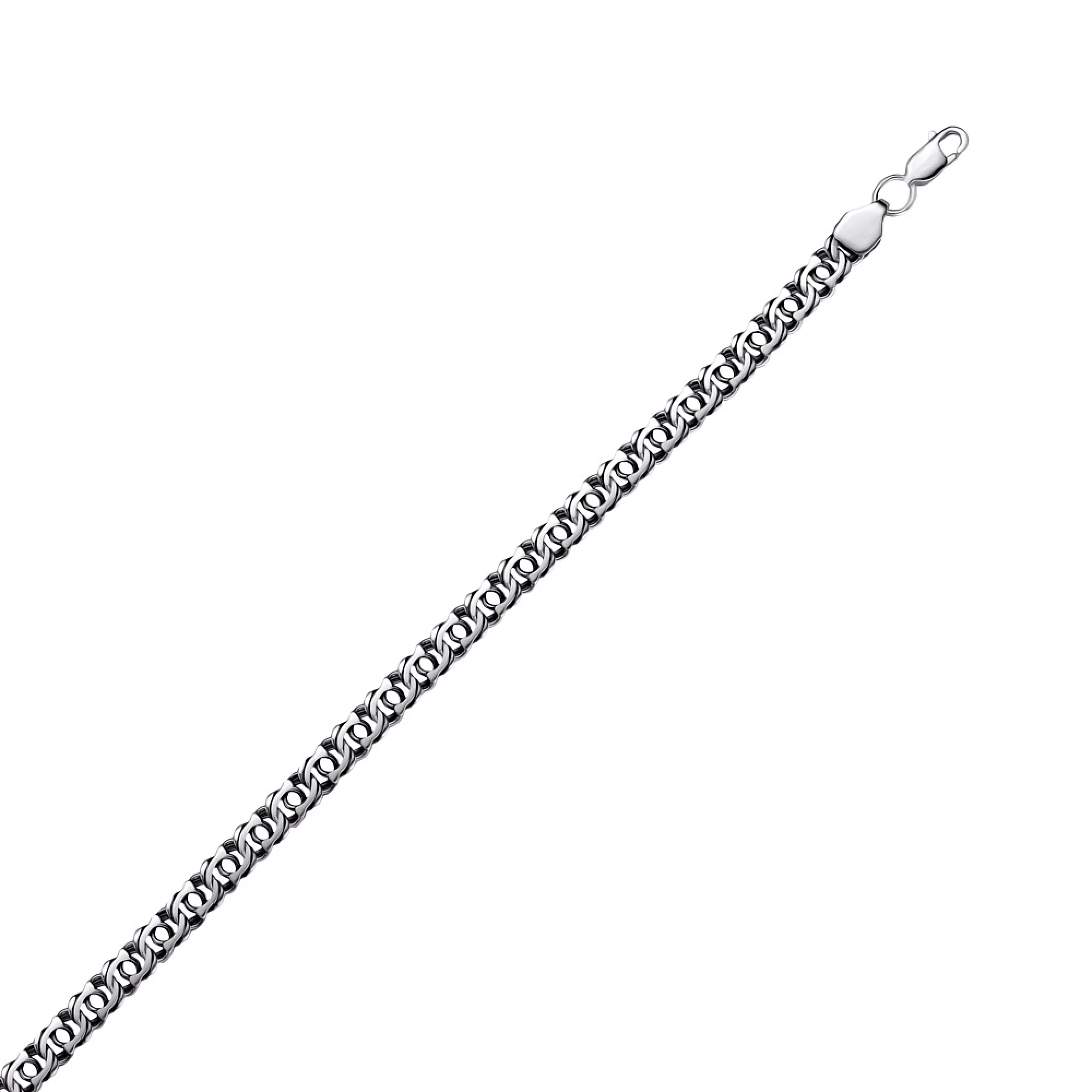 Срібний чоловічий браслет з чорнінням плетіння бісмарк - 1525615 – зображення 1