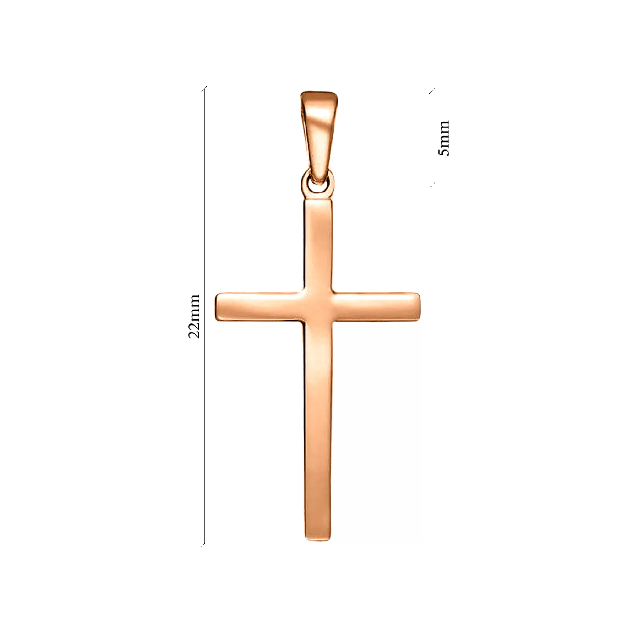 Крестик из красного золота - 401717 – изображение 3