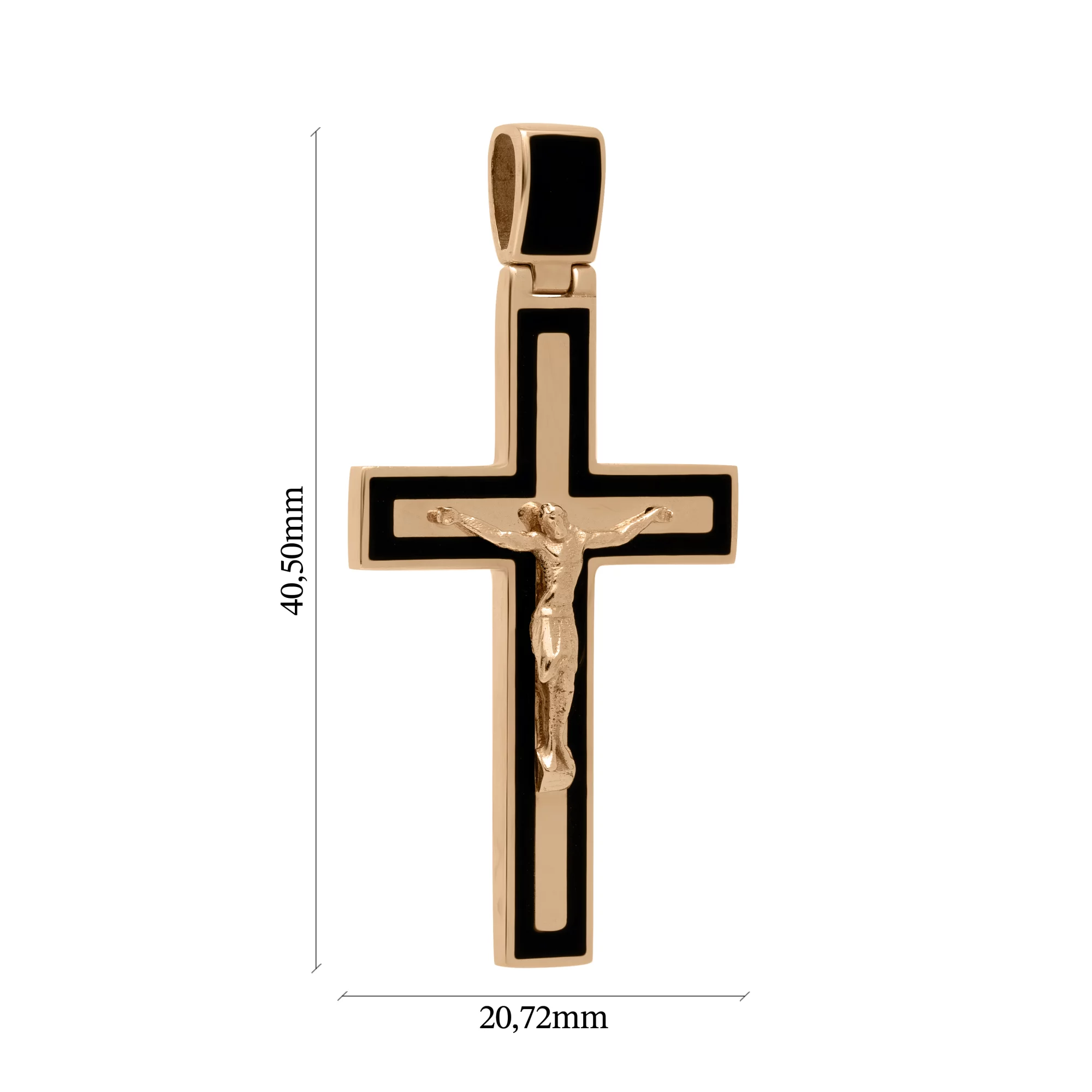 Крест в красном золоте с эмалью - 1703873 – изображение 3
