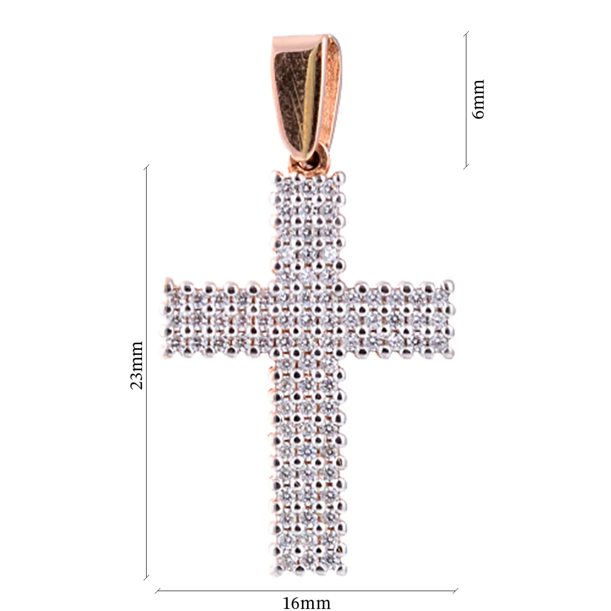 Двосторонній хрест з фіаніту - 466186 – зображення 3