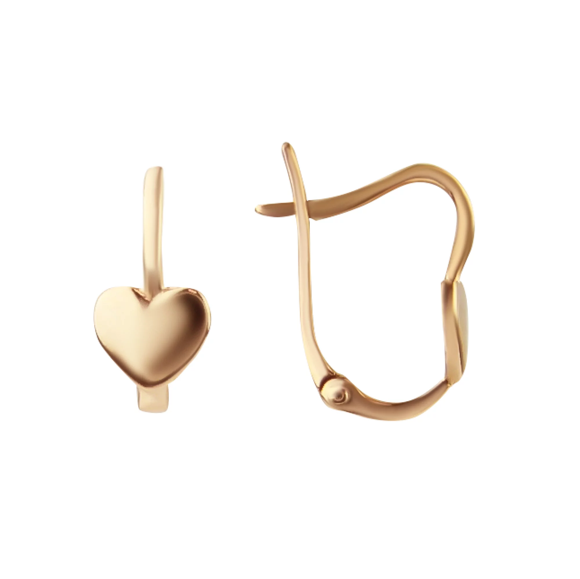 Золоті сережки "Сердечка" - 594159 – зображення 1
