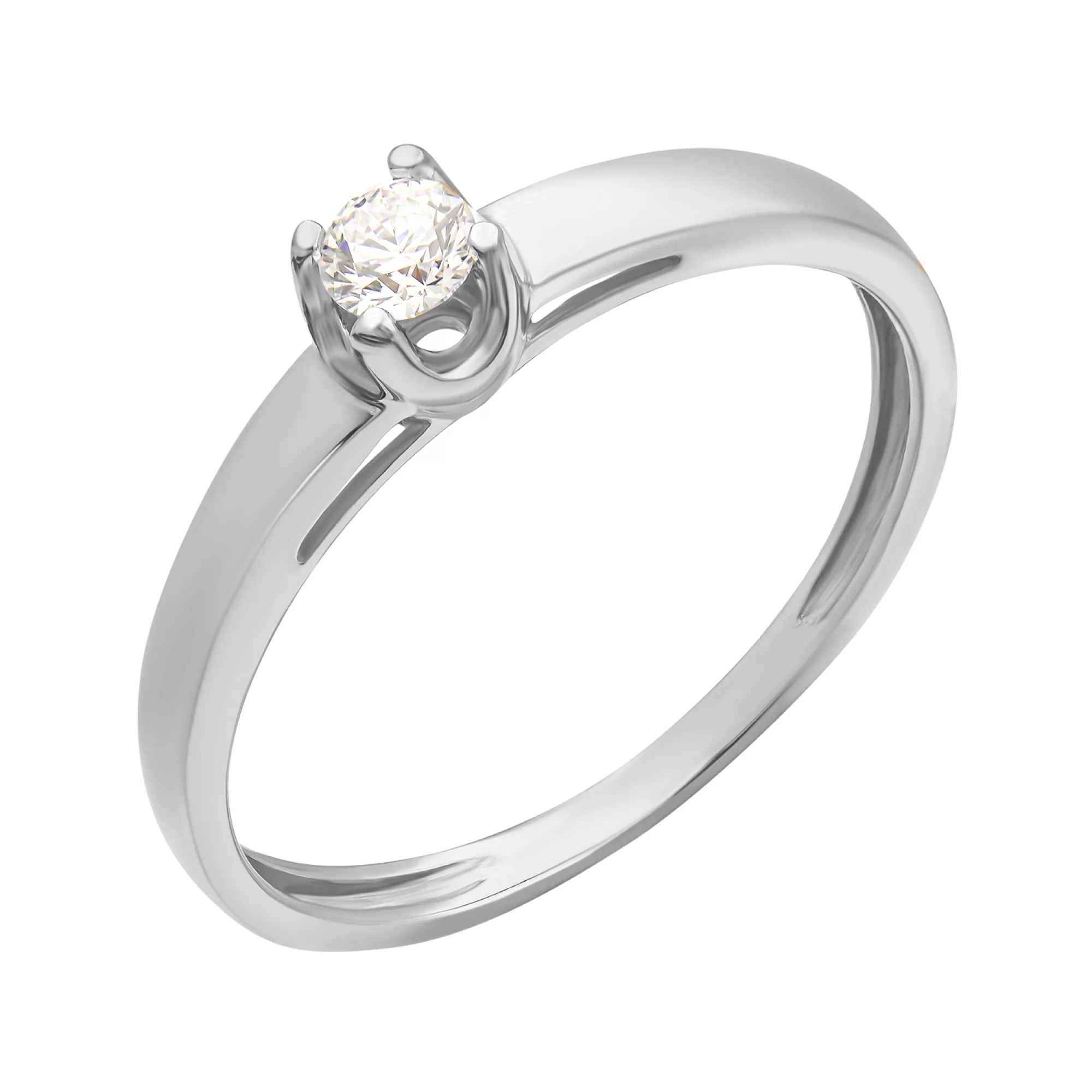Каблучка для заручин у білому золоті з діамантом - 1629429 – зображення 1