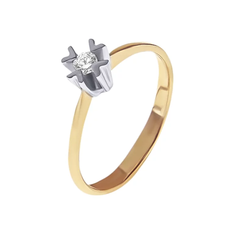 Золота каблучка з діамантом. Артикул 50502/2,5: ціна, відгуки, фото – купити в інтернет-магазині AURUM