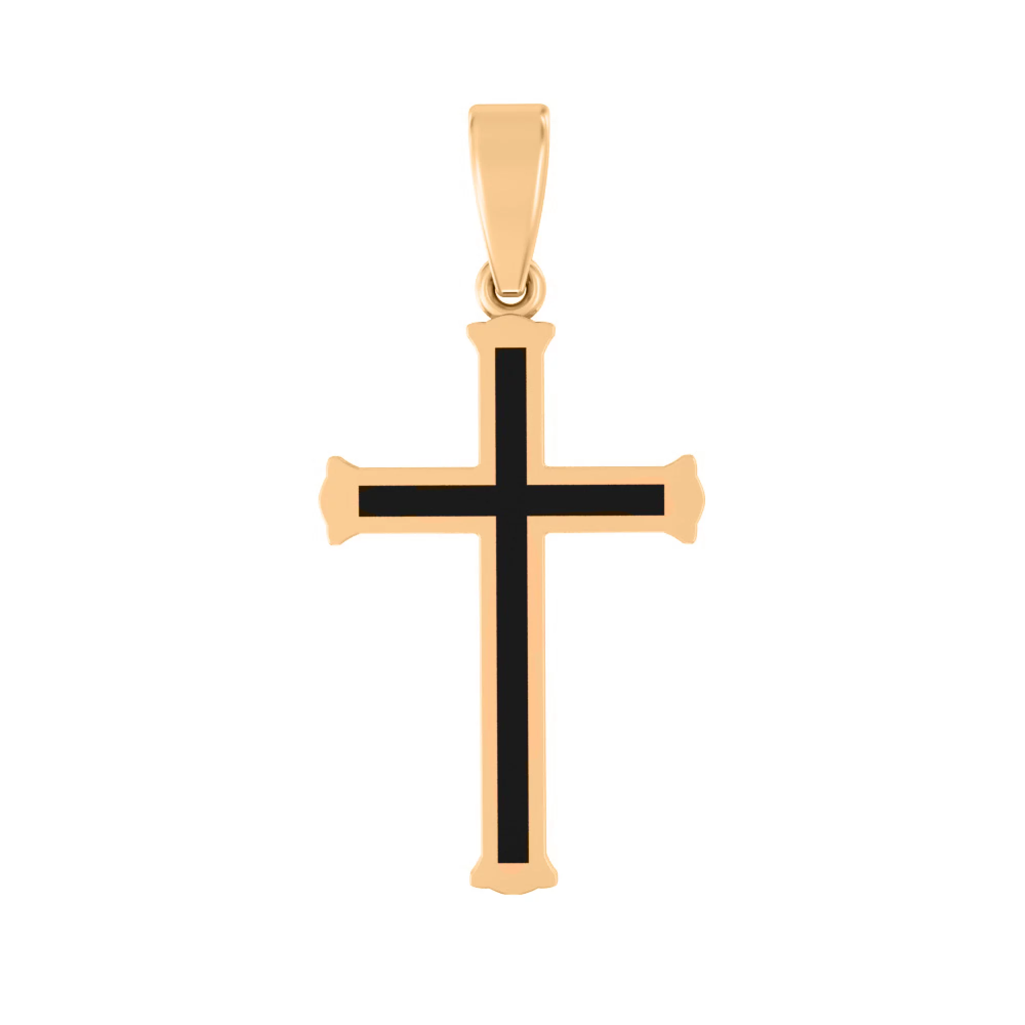 Хрестик у червоному золоті з емаллю - 1695489 – зображення 1