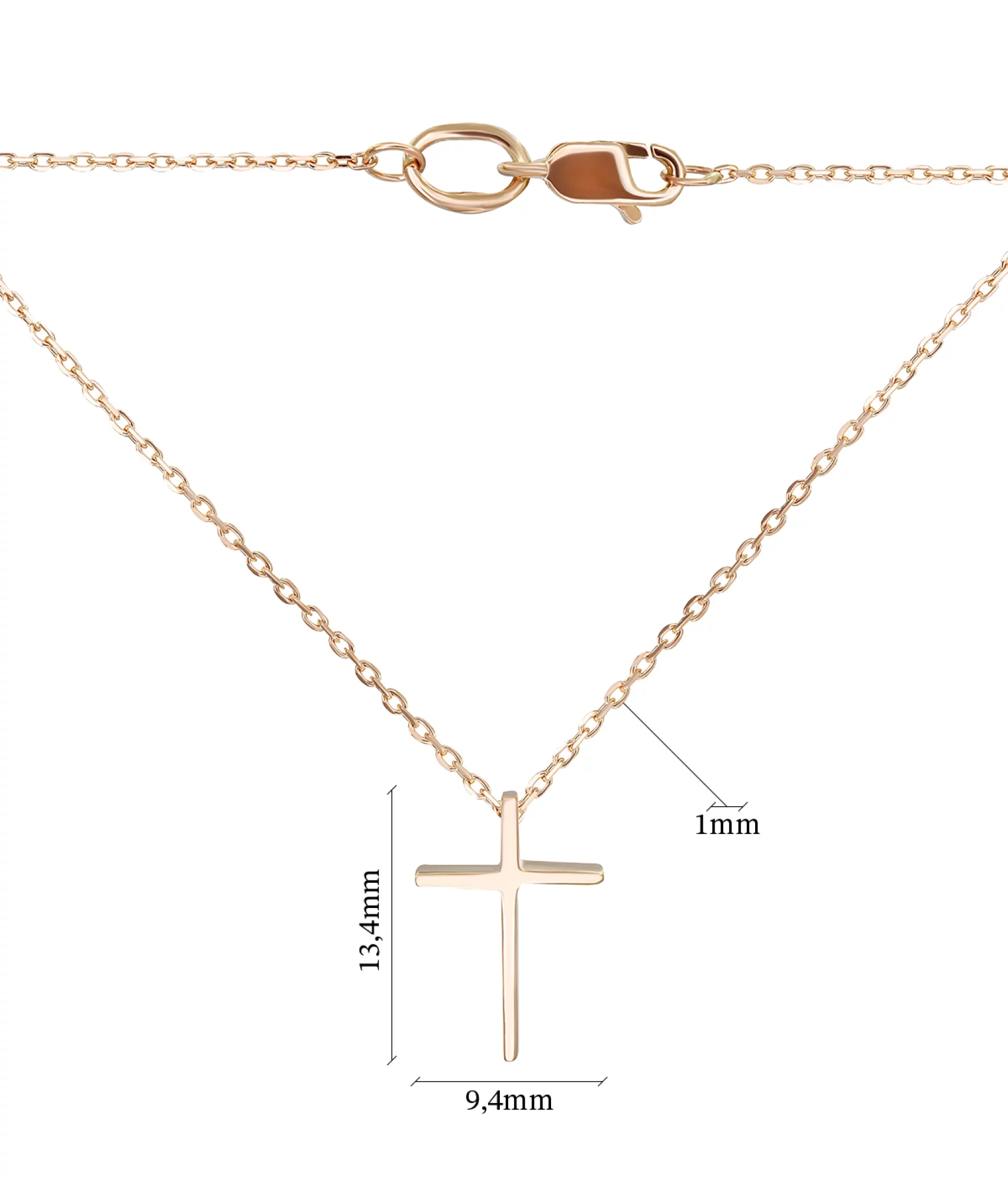 Золотая цепочка с крестиком якорное плетение - 891830 – изображение 2