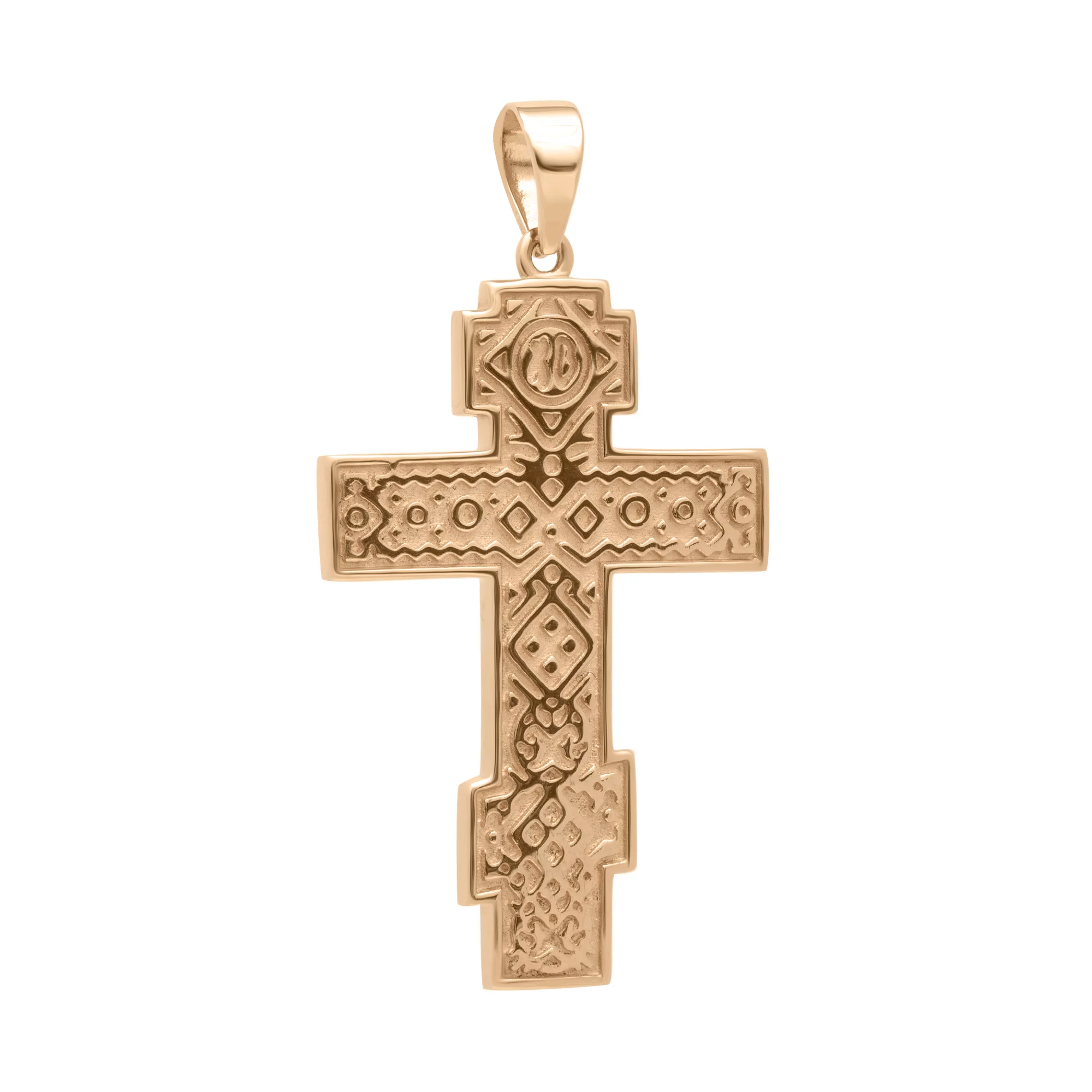 Золотой православный крест с эмалью - 1703871 – изображение 2