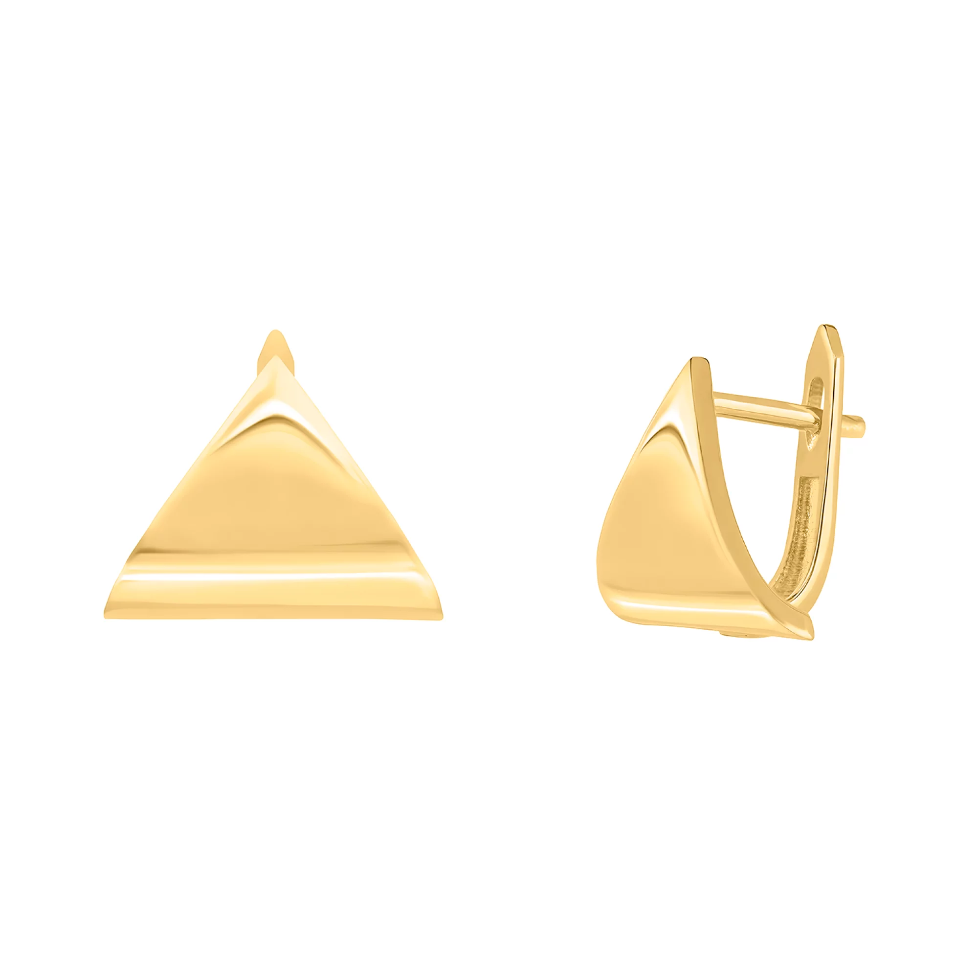 Треугольные сережки из лимонного золота - 1548833 – изображение 1
