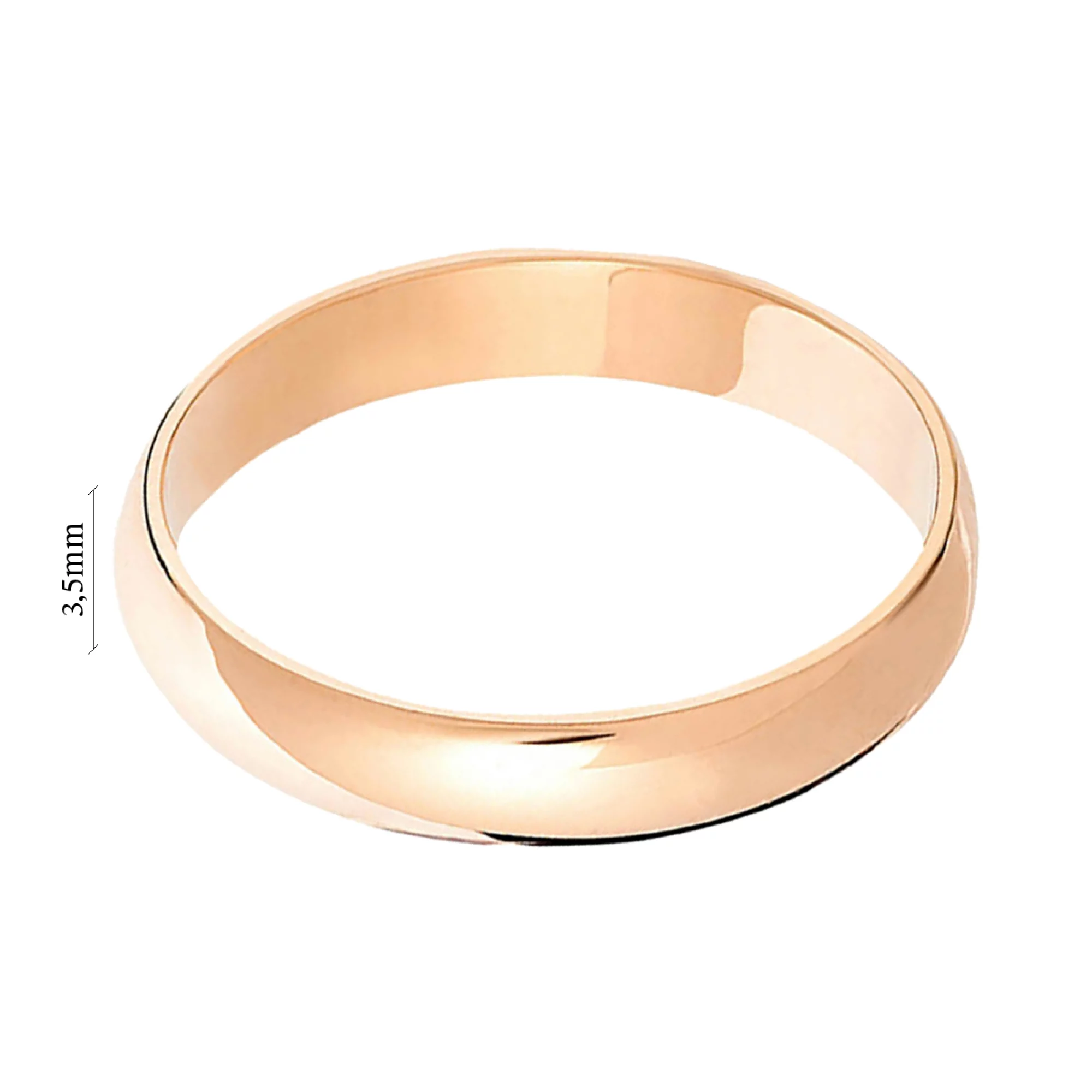 Обручальное кольцо из красного золота классическое - 569907 – изображение 2