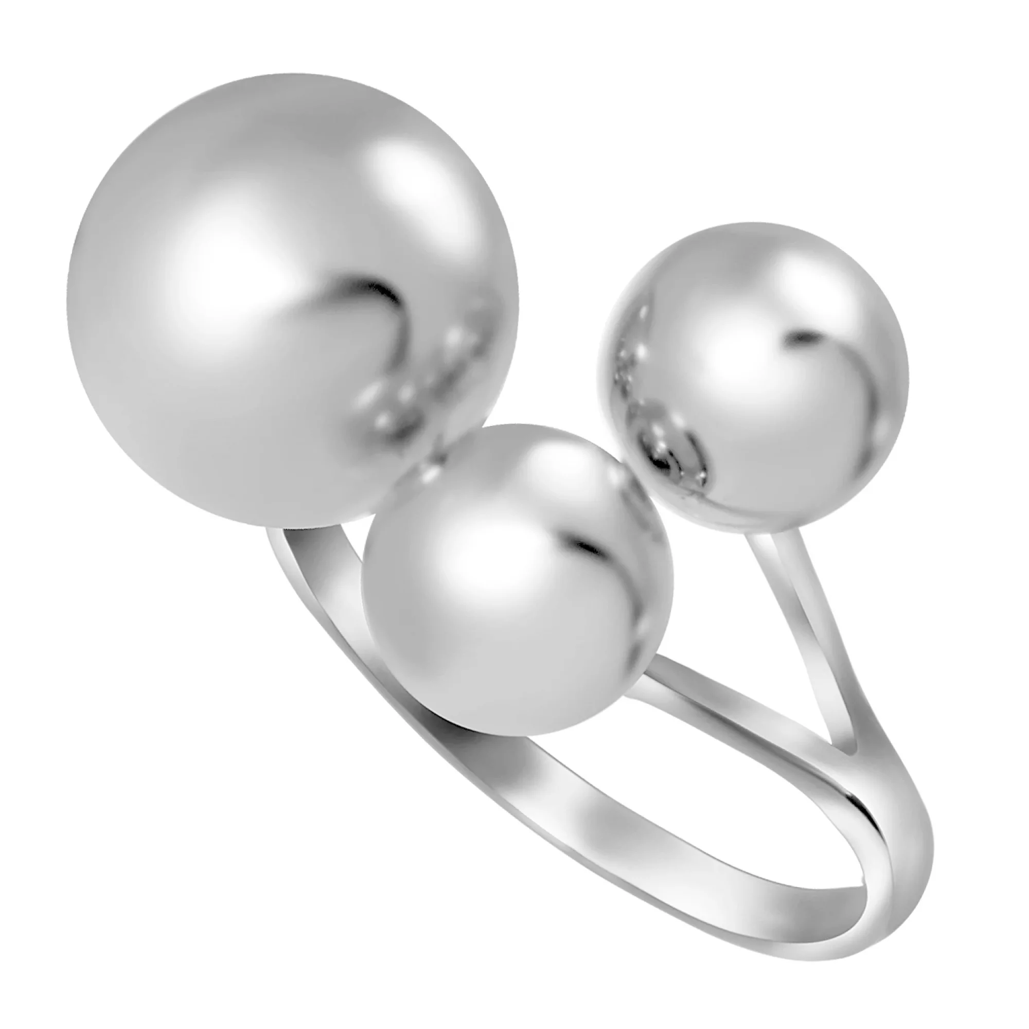 Кольцо серебряное Шарики - 963926 – изображение 1