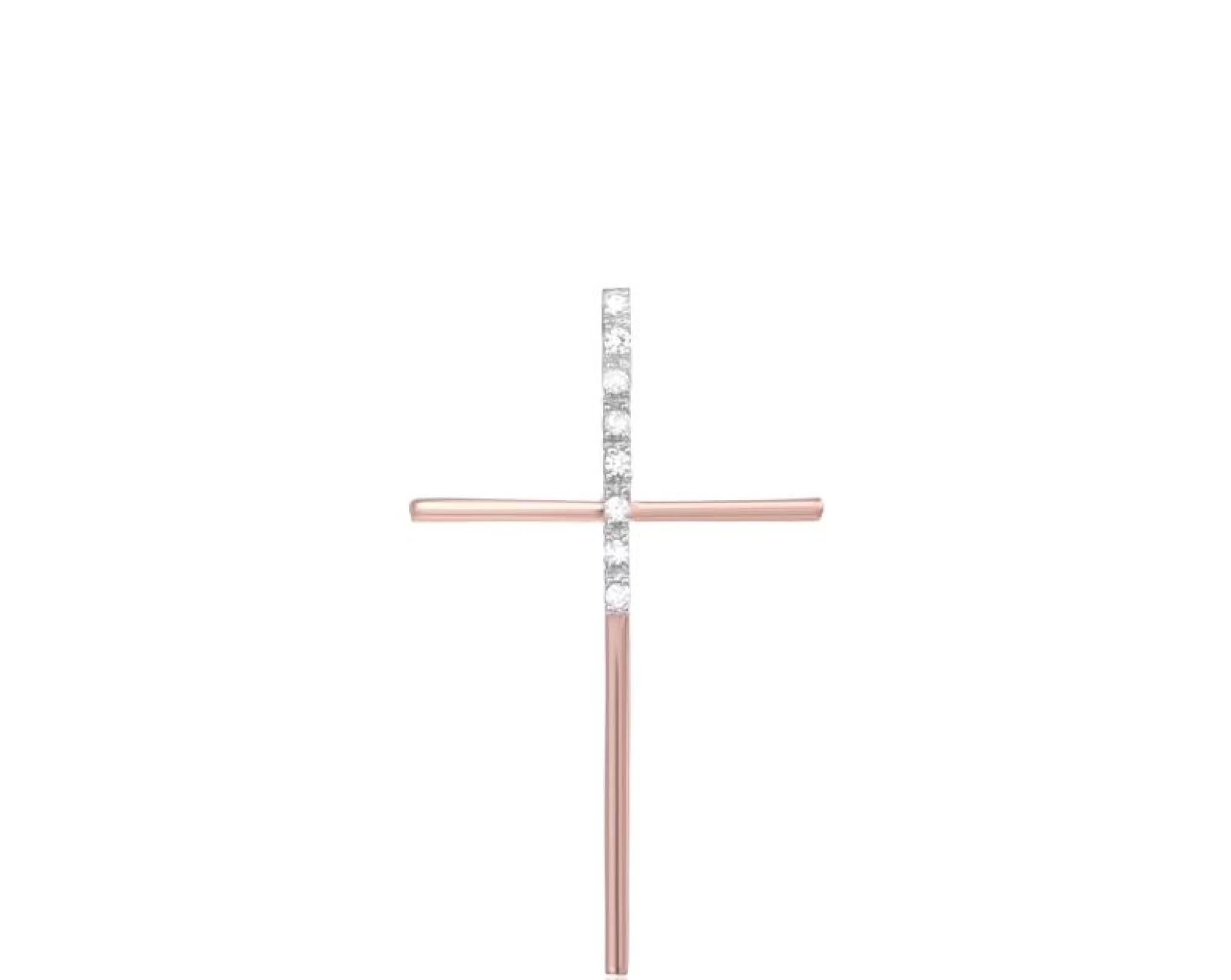 Срібний хрестик з цирконієм - 421644 – зображення 1