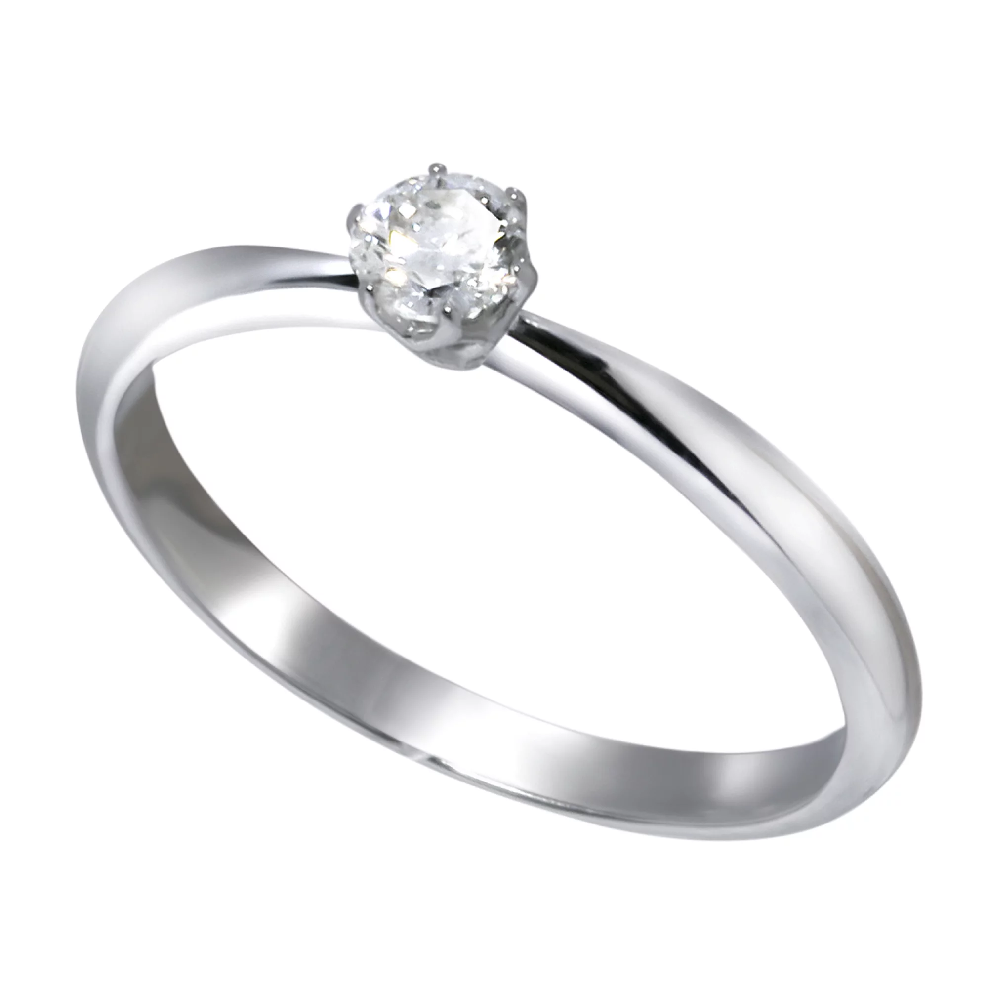 Кольцо для помолвки из белого золота с бриллиантом - 970685 – изображение 1