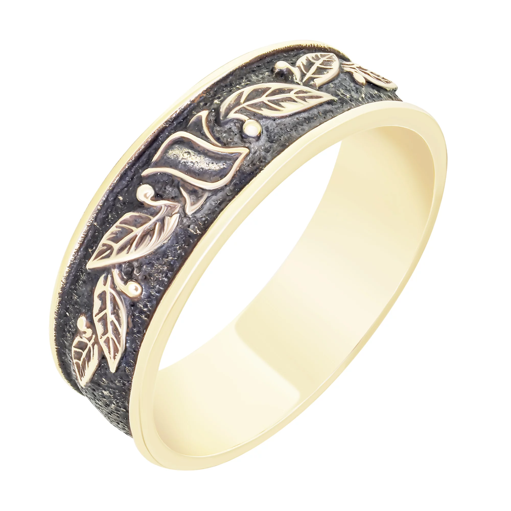 Обручальное кольцо из лимонного золота "Виноградная ветвь" - 1717289 – изображение 1