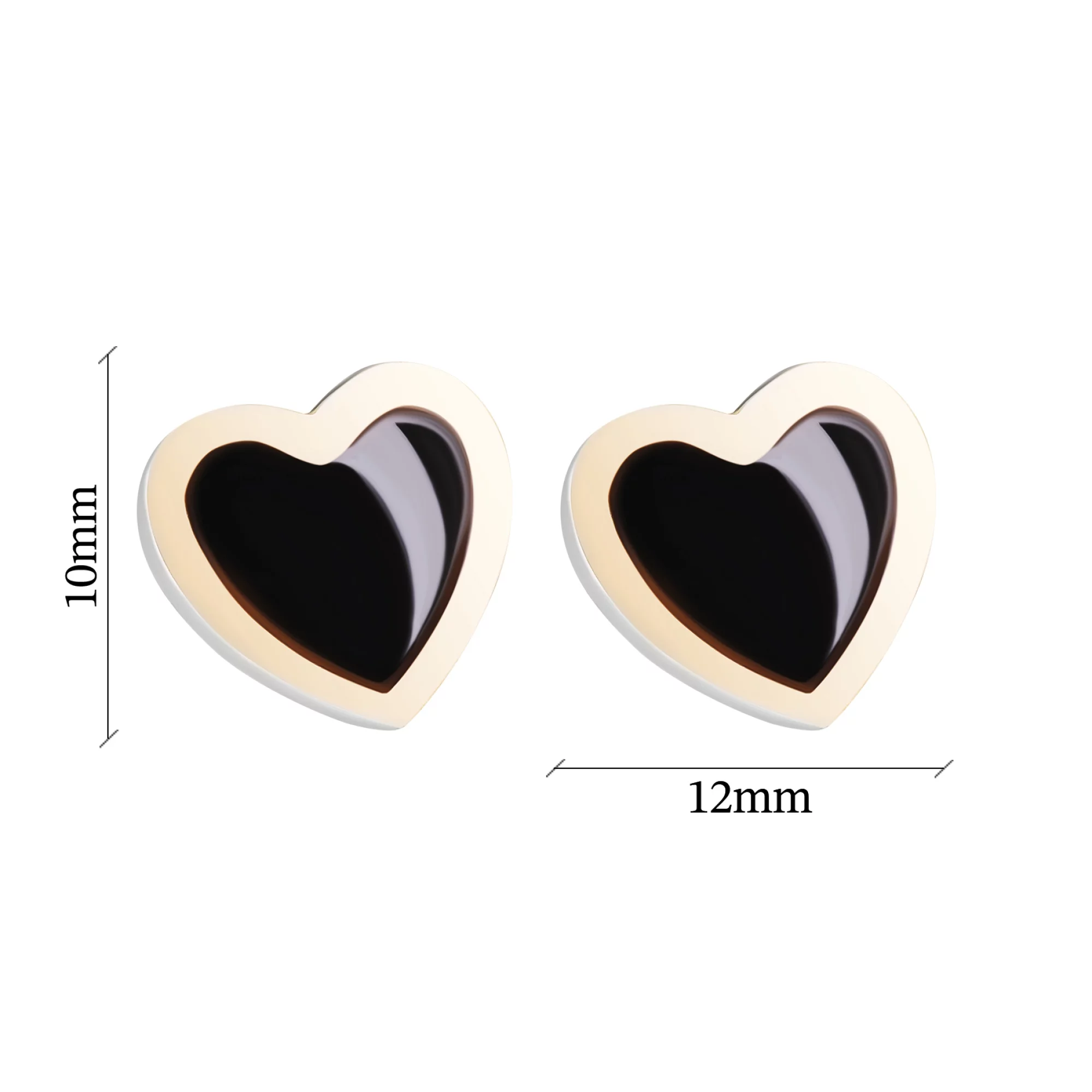 Срібні сережки-гвоздики "Сердечко" з позолотою та емаллю - 1611323 – зображення 3
